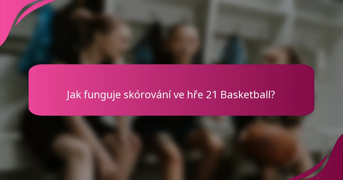 Jak funguje skórování ve hře 21 Basketball?
