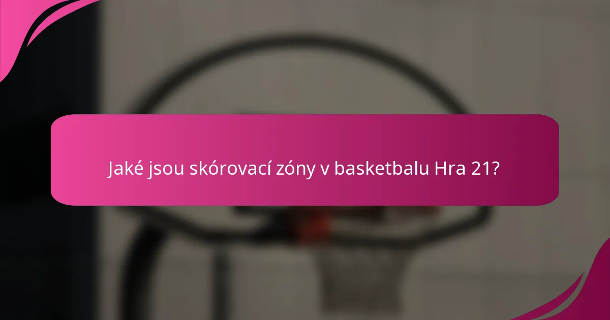 Jaké jsou skórovací zóny v basketbalu Hra 21?
