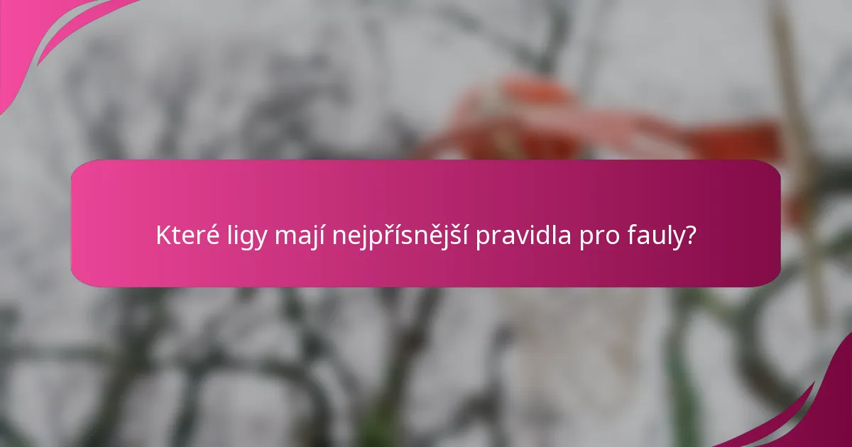 Které ligy mají nejpřísnější pravidla pro fauly?